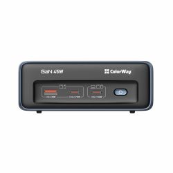 Գ���� �������� ColorWay CW-CHE25PDB 45W 2 �������, 1xUSB-A 2xUSB-C, 2 �, ����� - �������� 10
