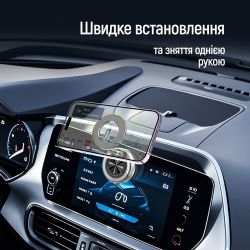 Автотримач для телефону ColorWay Magnetic Car, Black, на вакуумній присосці, магнітне кільце MagSafe, поворот тримача на 360° (CW-CHM21-BK) - Картинка 5