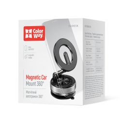 Автотримач для телефону ColorWay Magnetic Car, Black, на вакуумній присосці, магнітне кільце MagSafe, поворот тримача на 360° (CW-CHM21-BK) - Картинка 12