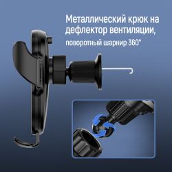 Автотримач для телефону ColorWay ClampSnap, Black, в дефлектор повітроводу, механічний затискач (CW-CHMH19-BK) - Картинка 3