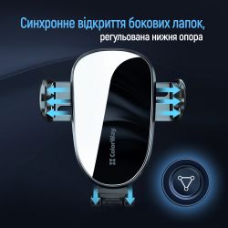 Автотримач для телефону ColorWay Grip, Black, в дефлектор повітроводу, механічний затискач (CW-CHMH20-BK) - Картинка 5
