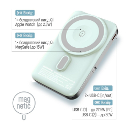 ������������� ��������� ������� ColorWay 15W MagSafe & Watch Wireless 10000mAh Aquamarine (CW-PB100LPA2MT-WPDD) - �������� 7