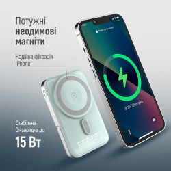 ������������� ��������� ������� ColorWay 15W MagSafe & Watch Wireless 10000mAh Aquamarine (CW-PB100LPA2MT-WPDD) - �������� 9