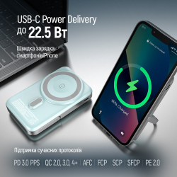 ������������� ��������� ������� ColorWay 15W MagSafe & Watch Wireless 10000mAh Aquamarine (CW-PB100LPA2MT-WPDD) - �������� 11