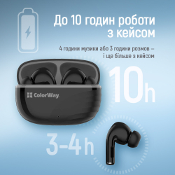 Bluetooth-гарнітура СolorWay Slim TWS-5 Earbuds Black (CW-TWS5BK) - Картинка 4