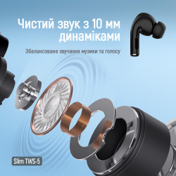Bluetooth-гарнітура СolorWay Slim TWS-5 Earbuds Black (CW-TWS5BK) - Картинка 5