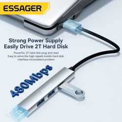 USB-хаб Essager Fengyang 4 in 1 Splitter USB-A (EHBA04-FY10-P) - Картинка 3