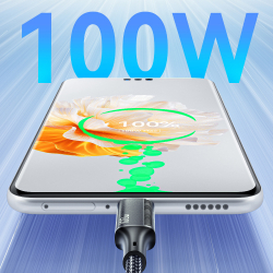 Кабель Essager Simple 3 in 1 USB - MicroUSB+USB Type-C+Lightning (M/M), 100W, 1.2 м Black (EXCMTL-JJ01-P) - Картинка 8
