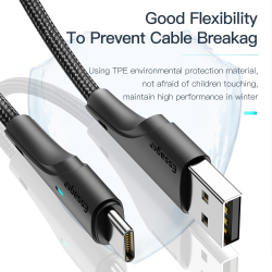 Кабель Essager Rousseau USB - USB Type-C (M/M), 1 м Black (EXCT-LS01) - Картинка 2