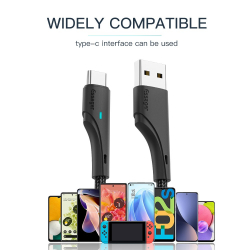 Кабель Essager Rousseau USB - USB Type-C (M/M), 1 м Black (EXCT-LS01) - Картинка 7