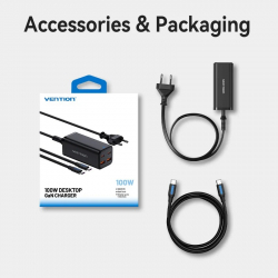 ��������� �������� ������� Vention 4-Port USB GaN Charger 2x100W/2x18W Black (FBSBG-EU)