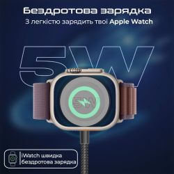 ������ Promate USB Type-C - 2�USB Type-C 100W Apple Watch Charger 5W (M/M), 5A, 1.4 �, Black (fusion-ccw.black) - �������� 4