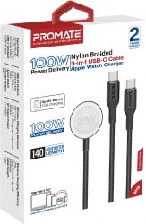 ������ Promate USB Type-C - 2�USB Type-C 100W Apple Watch Charger 5W (M/M), 5A, 1.4 �, Black (fusion-ccw.black) - �������� 7