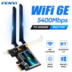 Сетевая карта PCI-E x1, Fenvi FV-AX5400, WiFi 6E (до 5374 Mbps), Bluetooth 5.3, Intel AX210, 2 внешние антенны - Картинка 9