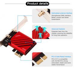 ������� ����� PCI-E x1, Fenvi FV-BE8800, WiFi 7 (�� 8800 Mbps), Bluetooth 5.4, Intel BE200, ��������, 2 ������� ������� (!!! �������� ������ � ������������ Intel !!!) - �������� 4