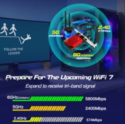 Сетевая карта PCI-E x1, Fenvi FV-BE8800Pro, WiFi 7 (до 8800 Mbps), Bluetooth 5.4, Intel BE200, радиатор, 2 внешние антенны, подставка (!!! работает только с процессорами Intel !!!) - Картинка 3