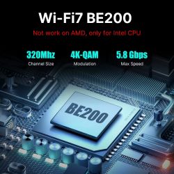 �������� ����� PCI-E x1, Fenvi FV-BE8800RGB, WiFi 7 (�� 8800 Mbps), Bluetooth 5.4, Intel BE200, RGB �����������, �������, 2 �������� ������, �������� (!!! ������ ���� � ����������� Intel !!!) - �������� 2
