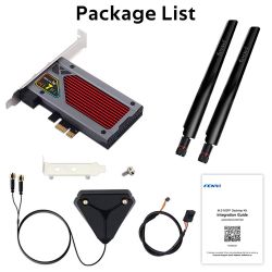 �������� ����� PCI-E x1, Fenvi FV-BE8800RGB, WiFi 7 (�� 8800 Mbps), Bluetooth 5.4, Intel BE200, RGB �����������, �������, 2 �������� ������, �������� (!!! ������ ���� � ����������� Intel !!!) - �������� 7