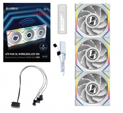 ���������� Lian Li Uni Fan SL Wireless LCD 120-3 Reverse White (G99.12RSLLCD1W3W.00) - �������� 10
