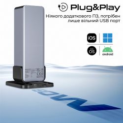 USB-хаб Promate GegaTower-60w USB Type-C Grey - Картинка 8