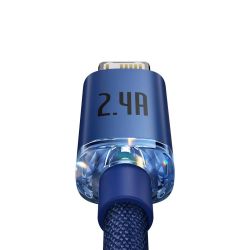 ������ Baseus Crystal Shine USB - Lightning, 2.4A, 2� Blue (CAJY000103) - �������� 3