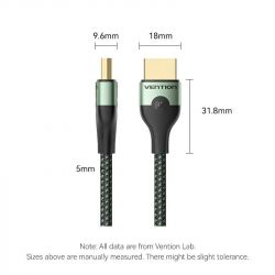 Кабель Vention HDMI - HDMI V 2.1 (M/M), 3 м, Green (ALOGI) - Картинка 9