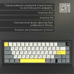 ��������� ���������� Epomaker EK68 65% Flamingo Switch Hot-Swap (2.4G/BT/USB) RGB UA Black (EK68-B-F) - �������� 8