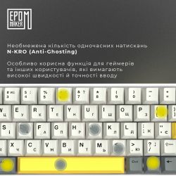 Клавіатура бездротова Epomaker EP64 60% Mulan Switch Hot-Swap (2.4G/BT/USB) RGB UA White (EP64-W-M) - Картинка 10