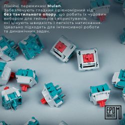 Клавіатура бездротова Epomaker EP64 60% Mulan Switch Hot-Swap (2.4G/BT/USB) RGB UA White (EP64-W-M) - Картинка 16