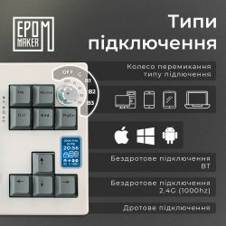 ���������� ������������ Epomaker Shadow-X 70% Mulan Switch Hot-Swap (2.4G/BT/USB) LCD Screen RGB UA White (SHX-W-M) - �������� 12