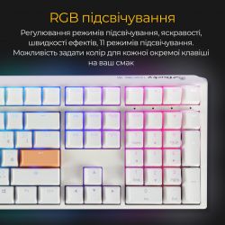 Клавиатура Ducky One 3 Cherry MX Blue RGB UA USB White (DKON2108ST-CUAPXPWWWSC1) - Картинка 4