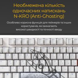 Клавиатура Ducky One 3 Cherry MX Blue RGB UA USB White (DKON2108ST-CUAPXPWWWSC1) - Картинка 8