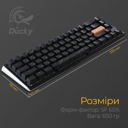 Клавиатура Ducky One 3 SF Cherry MX Red RGB UA USB Black (DKON2167ST-RUAPXCLAWSC1) - Картинка 5