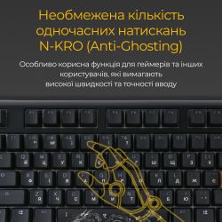 Клавиатура Ducky One 3 TKL Cherry MX Blue RGB UA USB Black (DKON2187ST-CUAPXCLAWSC1) - Картинка 8
