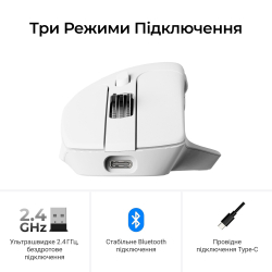 Миша бездротова Keychron M6S WL White (M6S-B72) - Картинка 9