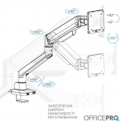 Кронштейн OfficePro MA601G 17-40" Gray (VESA100х100) - Картинка 15