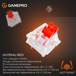 Клавіатура GamePro Genesis Metallic MK110W Outemu Red Swithes USB White - Картинка 11