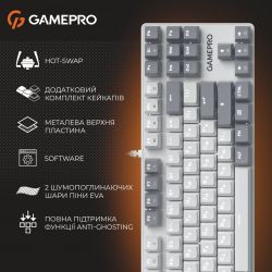 Клавіатура GamePro Genesis Metallic MK110W Outemu Red Swithes USB White - Картинка 19