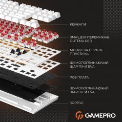 ���������� GamePro Genesis Joker MK124W Outemu Red Swithes USB White - �������� 15