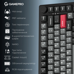 Бездротова механічна клавіатура GamePro Asgard Yord (MK266BK) - Картинка 20