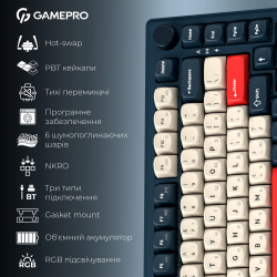 Бездротова механічна клавіатура GamePro Asgard Yord (MK266BL) - Картинка 20