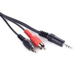 - Cablexpert CCA-458-5M; 3.5mm stereo plug to 2 phono plugs audio 5 , , Black -  1