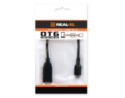 Кабель REAL-EL USB2.0 OTG 0.1M чорний - Картинка 3