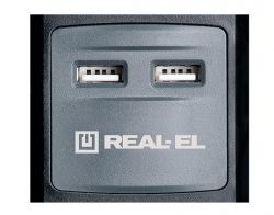 Фільтр живлення REAL-EL RS-3 USB CHARGE 1.8m Black - Картинка 2