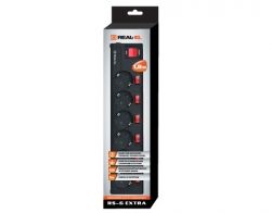 Фільтр живлення REAL-EL RS-6 EXTRA 1.8m чорний - Картинка 2