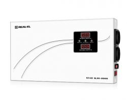  REAL-EL STAB SLIM-2000 White, 2000VA, 1600W,   220V+/-20%, 2  (Schuko), LED  -  1