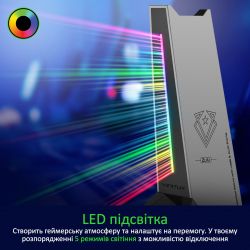 Підставка для навушників Vertux Zulu 2xUSB 2.0 / Mini Jack 3.5 мм Black (zulu.black) - Картинка 5