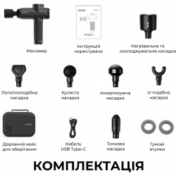 Перкуссионный массажер RENPHO Power Thermacool Massage Gun (R-C001SH-BK) - Картинка 10