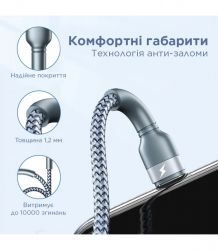 Кабель Remax Jany Series USB - micro USB, 1m Silver (RC-124m) - Картинка 2