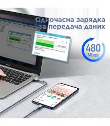 Кабель Remax Jany Series USB - micro USB, 1m Silver (RC-124m) - Картинка 3